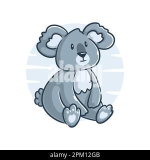 Jolie illustration vectorielle koala sur fond blanc Illustration de Vecteur