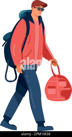 Un homme portant un sac à dos Illustration de Vecteur