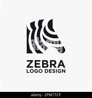 Logo zèbre créatif Illustration de Vecteur