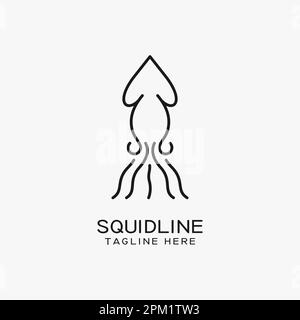 Logo Squid Line Illustration de Vecteur