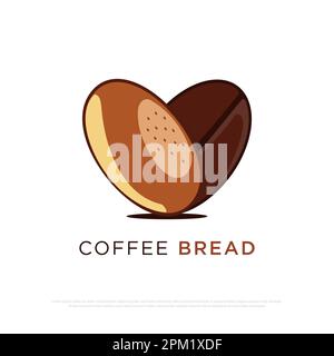 Vecteur de conception de logo Lover de café et de pain, idéal pour les magasins de nourriture et de boissons, café ou restaurant modèle de vecteur de qualité supérieure de logo Illustration de Vecteur