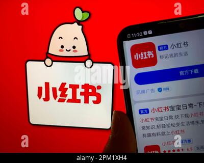 SUQIAN, CHINE - 11 AVRIL 2023 - illustration : petit livre rouge, ville de Suqian, province du Jiangsu, Chine, 11 avril, 2023. Banque D'Images