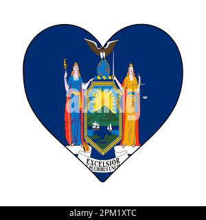 Drapeau New York Heart Shape. J'adore New York. Visitez New York. Amérique du Nord. Amérique. Conception graphique d'illustration vectorielle. Illustration de Vecteur