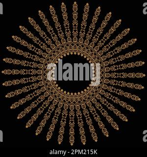 Un mandala doré au soleil Illustration de Vecteur