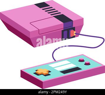Jeux rétro Old School, joystick et playstation Illustration de Vecteur