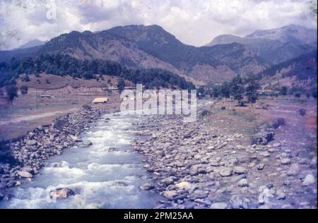 Le Lidder ou Liddar est une rivière de 73 km située dans la vallée du Cachemire de Jammu-et-Cachemire, en Inde. Il est originaire du glacier Kolahoi et alimente la rivière Jhelum à Mirgund Khanabal, à une altitude de 1 615 mètres. La vallée de Liddar est une sous-vallée de l'Himalaya qui forme le coin sud-est du district d'Anantnag dans le Cachemire administré par l'Inde. Quartier: Anantnag Banque D'Images