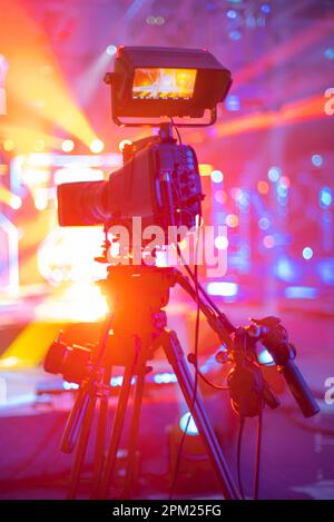 Préparation pour le tournage d'un concert à la télévision Banque D'Images