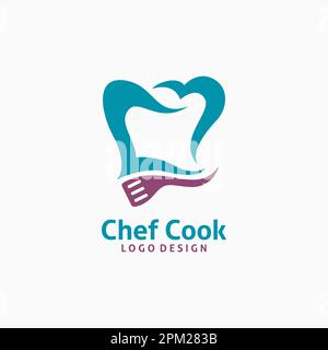 Design du logo chef cuisinier Illustration de Vecteur