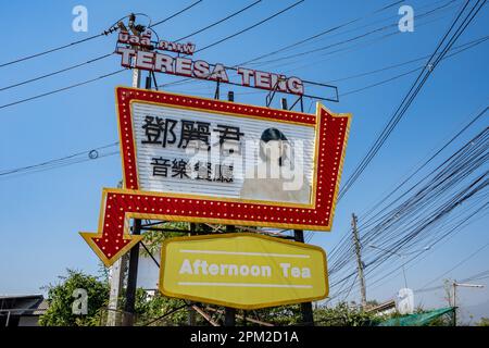 Restaurant et bar dédié à Teresa Teng (鄧麗君), une super star de la musique pop de Taïwan. Chiang Mai, Thaïlande. Banque D'Images