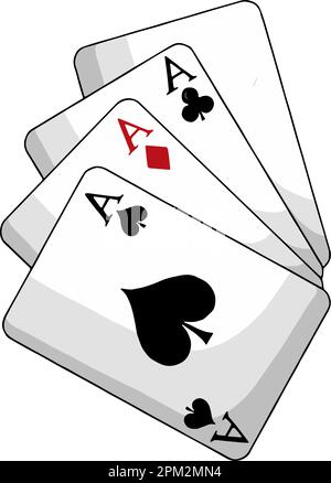 Jeu vintage éléments colorés concept avec le poker royal flush Illustration de Vecteur
