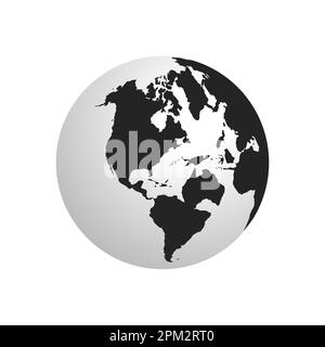Carte du monde. Icône globes de la Terre. Carte vectorielle isolée sur fond transparent. Hémisphères terrestres avec les continents Asie, afrique, amérique, Illustration de Vecteur
