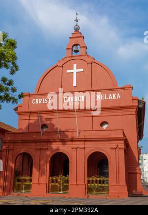 Christ église à Malacca, Malaisie, le bâtiment rouge oriental Banque D'Images