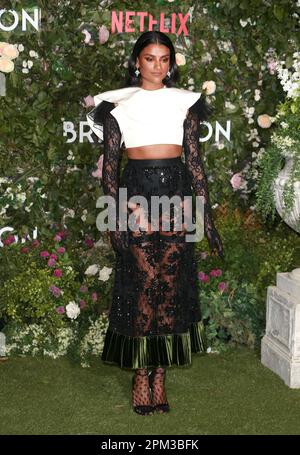 Golda Rosheuvel participe à la première mondiale de la saison 2 'Bridgerton' au Tate Modern de Londres. (Photo de Fred Duval / SOPA Images / Sipa USA) Banque D'Images