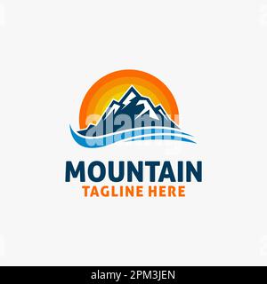 Logo paysage de montagne Illustration de Vecteur