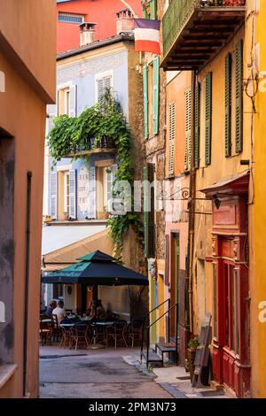 France, Alpes Maritimes, vallée de Bevera, Sospel, allée du village Banque D'Images