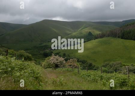 Le Wye Valley Walk dans les montagnes Cambrian, Powys, pays de Galles, Royaume-Uni Banque D'Images