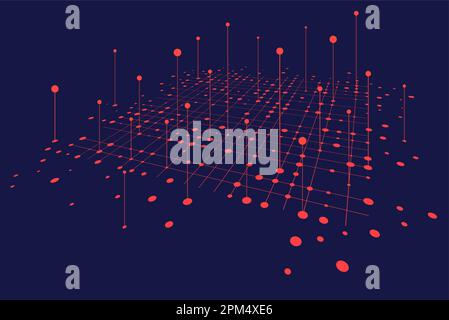 Informations visuelles sur le Big Data.Concept de réseau social.Arrière-plan du vecteur de connexion. Illustration de Vecteur