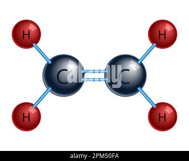 Illustration abstraite du concept de molécule d'éthylène Illustration de Vecteur