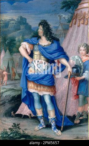 Roi Louis XIV (Saint-Germain-en-Laye, 5th septembre 1638 – Versailles, 1th septembre 1715) - Anonimus XVII siècle Banque D'Images