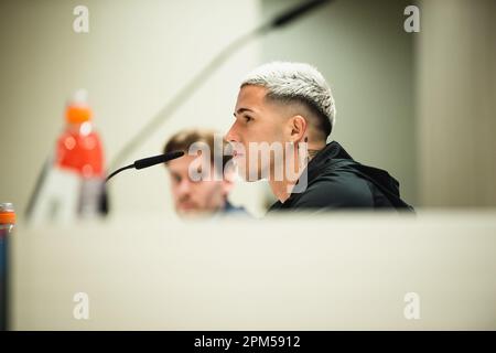 Madrid, Madrid, Espagne. 11th avril 2023. Enzo Fernández (Chelsea) lors de la conférence de presse avant le match de football entre.Real Madrid et Chelsea valable pour le dernier quart de la Ligue des champions de l'UEFA célébrée à Madrid, Espagne au stade Bernabeu le mardi 11 mars 2023 (Credit image: © Alberto Gardin/ZUMA Press Wire) USAGE ÉDITORIAL EXCLUSIF! Non destiné À un usage commercial ! Crédit : ZUMA Press, Inc./Alay Live News Banque D'Images