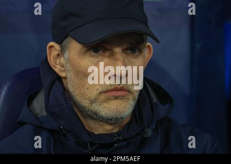 Thomas Tuchel Directeur du Bayern Munich lors de la finale de l'UEFA Champions League 1st Leg Manchester City vs Bayern Munich au Etihad Stadium, Manchester, Royaume-Uni, 11th avril 2023 (photo de Mark Cosgrove/News Images) Banque D'Images