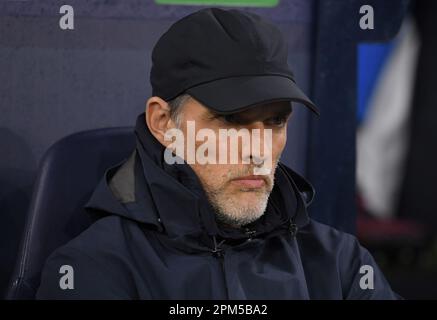 Manchester, Royaume-Uni. 11th avril 2023. Thomas Tuchel, directeur du Bayern Munich, lors du match de l'UEFA Champions League au Etihad Stadium de Manchester. Crédit photo à lire: Gary Oakley/Sportimage crédit: Sportimage/Alay Live News Banque D'Images