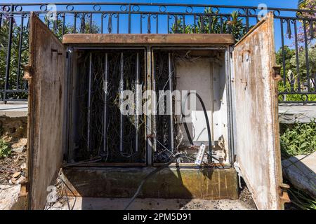 La ville en ruines de Varosha près de Famagousta, Chypre Banque D'Images