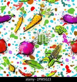 Légumes abstrait fond sans couture. Illustration vectorielle Illustration de Vecteur