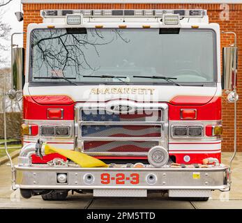 Avant d'un camion d'incendie Amgansett Banque D'Images