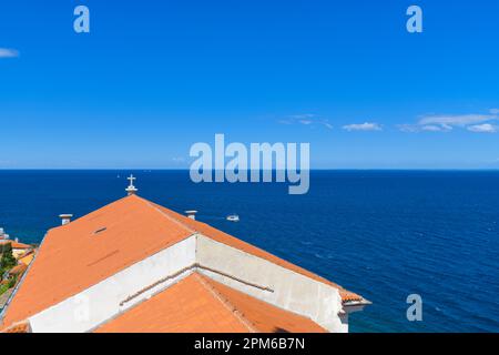 Piran : vue panoramique aérienne sur la vieille ville et la mer Adriatique. Slovénie Banque D'Images