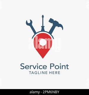 Conception du logo de point d'outils de service Illustration de Vecteur