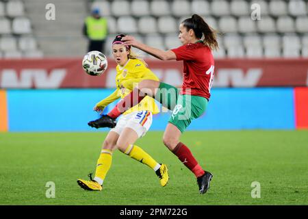 Cristina Sucilă #2 pendant le match de football des femmes amicales Roumanie contre Marocco , 12.04.2023 , Bucarest , Cristi Stavri Banque D'Images