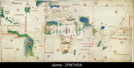 The Cantino planisphère, artiste inconnu cartographe portugais, date 1502 Banque D'Images