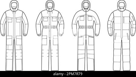 Combinaison de travail pour Homme. CAO mode. Illustration de Vecteur