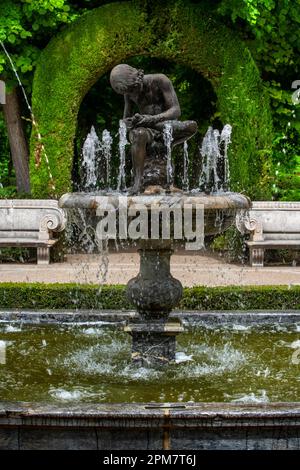 Détail du séminaire. Fontaine des Harpies, jardin de l'île dans les Jardins royaux espagnols, jardin du Parterre, Aranjuez, Espagne. Il a été fait entre-temps Banque D'Images