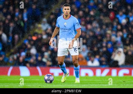 Manchester, Royaume-Uni. 11th avril 2023. Football: Ligue des Champions, Manchester City - Bayern Munich, knockout round, quarterfinales, première étape, Etihad Stadium. Rodri de Manchester. Crédit : Tom Weller/dpa/Alay Live News Banque D'Images