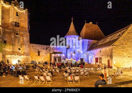 France, Dordogne, Périgord pourpre, Biron, Château de Biron, festival des villégielles France, Dordogne (24), Périgord Pourpre, Biron, château de Biron, festival les villégiques Banque D'Images