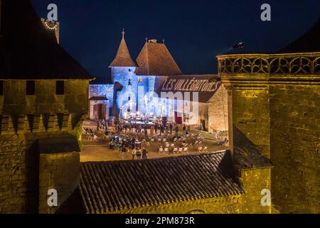 France, Dordogne, Périgord pourpre, Biron, Château de Biron, festival des villégielles France, Dordogne (24), Périgord Pourpre, Biron, château de Biron, festival les villégiques Banque D'Images