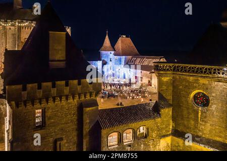 France, Dordogne, Périgord pourpre, Biron, Château de Biron, festival des villégielles France, Dordogne (24), Périgord Pourpre, Biron, château de Biron, festival les villégiques Banque D'Images