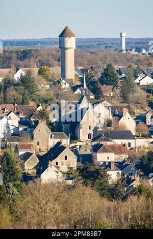 France, Indre et Loire, Francueil à partir d'une montgolfière avec l'opérateur Aérocom (vue aérienne) Banque D'Images