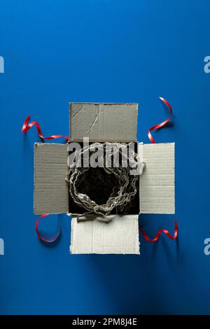 Boîte cadeau vide. Banque D'Images