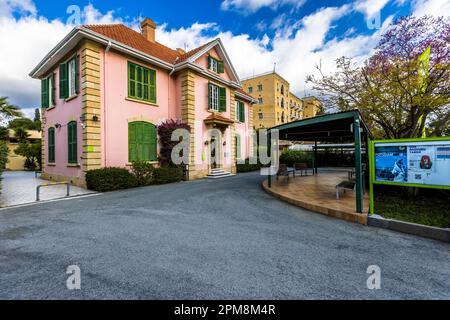 Goethe Institut dans la zone tampon de Nicosie. Des projets bicommunautaires ont lieu sur le site. À pied, vous pouvez passer ce poste frontière (palais de Ledra), Lefkoşa Banque D'Images