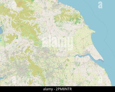 Yorkshire et Humber, région du Royaume-Uni. Ouvrez la carte des rues Banque D'Images