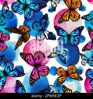 Arrière-plan sans coutures papillons. Illustration vectorielle Illustration de Vecteur