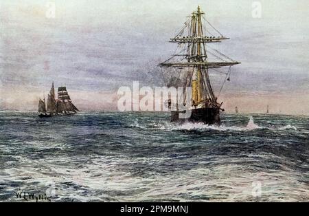 HMS Invincible, c1872 par William Lionel Wyllie. De : la flotte de combat britannique, sa création et sa croissance tout au long des siècles ... c1915 Banque D'Images