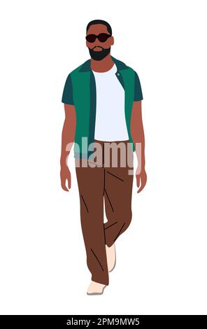 Élégant noir vecteur homme isolé sur blanc. Illustration de Vecteur