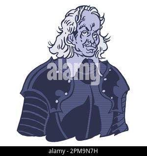 Oliver Cromwell (25 avril 1599 - 3 septembre 1658) politicien et soldat anglais et hommes d'État importants Banque D'Images