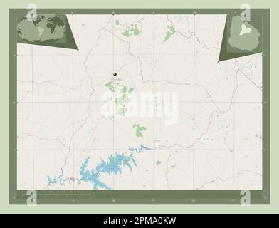 Tacuarembo, département de l'Uruguay. Ouvrez la carte des rues. Cartes d'emplacement auxiliaire d'angle Banque D'Images
