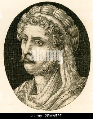 Europa, Italien, Antonius Pie , römischer Kaiser von 138-161, Kupferstich aus Strahlheim, UM 1840 . / Europe, Italie, Antonius Pie , Empereur romain de 138 à 161, gravure en copperplate de Strahlheim, vers 1840th. Banque D'Images