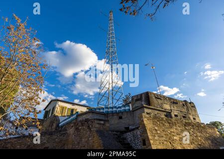 Fortification de la frontière du côté grec de la frontière du centre-ville dans la municipalité de Nicosie, Chypre Banque D'Images